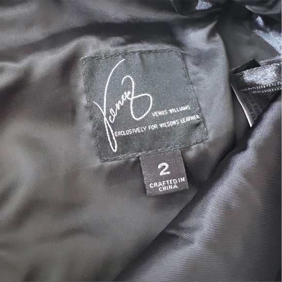 VENUS WILLIAMS FOR WILSON LEATHER 100% Black Leather Suede Pants Size 2 - Picture 7 of 12